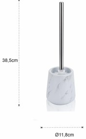 Biała ceramiczna szczotka do WC Marble – Tomasucci