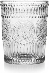 Szklanka 384 ml tłoczona przezroczysta Grube szkło vintage styl retro