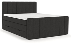 Czarne łóżko boxspring ze schowkiem 180x200 cm Ruby – Maison de Rêve