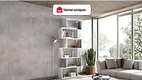 Wysoki regał TOMINI - 6 wnęk - Kolor: biały.