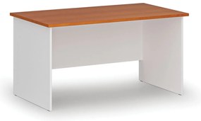 Biurko PRIMO WHITE, 140x80 cm, biały/czereśnia