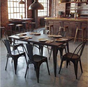 Krzesło MCW-A73 metalowe (zestaw 6 sztuk), czarne