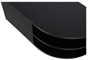 Czarna modułowa szafka pod TV z litego drewna sosnowego 78x40 cm Finca – WOOOD