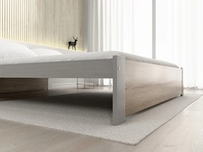 Łóżko IKAROS 180 x 200 cm, dąb sonoma/szary Stelaż: Ze stelażem listwowym rolowanym, Materac: Materac Coco Maxi 20 cm