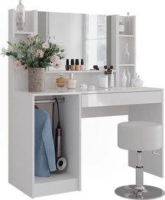 Stół toaletowy biały/biały wysoki połysk 119.8x50.1x76 sherry