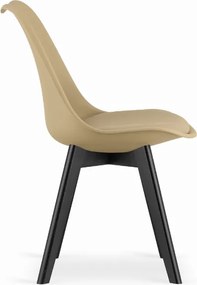 PROMOCJA Beżowe krzesło BALI MARK z czarnymi nogami II. jakość