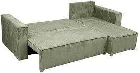 Rozkładana narożna sofa SMART COSARO miętowa, dwustronna + 2 poduszki GRATIS