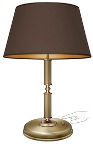 Duża złota lampa na komodę z abażurem L-B2m-P