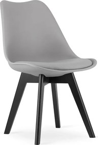 Komplet szarych ergonomicznych krzeseł z czarnymi nogami 4 szt. Z8-K66