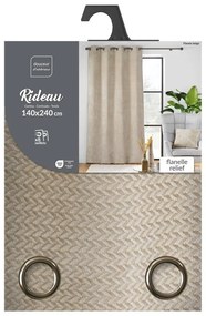 Beżowa zasłona z mikfroflaneli 140x240 cm Flanela – douceur d'intérieur