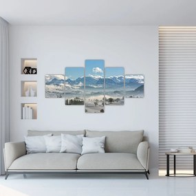 Obraz ośnieżonych gór (125x70 cm)