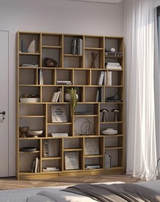 Duży regał biblioteczka na ścianę dąb artisan M5-W48