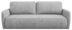 Jasnoszara rozkładana sofa z tkaniny szenilowej ze schowkiem 218 cm Lilo – Makamii