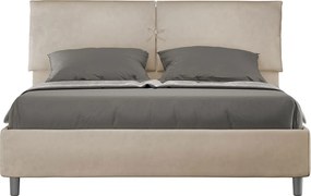 Łóżko bez stelaża tapicerowane 160x190 microfibra Piaskowy Mados