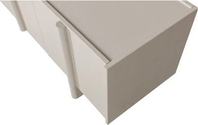 Jasnoszara szafka pod TV z litego drewna sosnowego 152x53x46 cm Basu – WOOOD