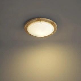 Klasyczna lampa sufitowa naturalna z białym szkłem - Mesiac