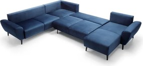 Narożnik BOSCO XL zestaw z elektryczną funkcją regulacji tkanina Monolith 77 Niebieski WERSAL