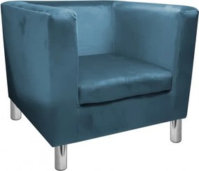 Fotel Monaco tkanina Welur : Kolor nogi - Chrom, Kolor tkaniny - VELVET - MG33, Wysokość nogi - 15 cm