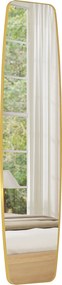 HOMCOM Lustro ścienne, lustro z ramą metalową, dekoracyjne wiszące lustro do przedpokoju, 160 x 40 x 3 cm, złote | Aosom PL