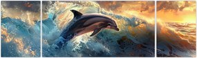 Obraz - Delfin, ilustracje (170x50 cm)