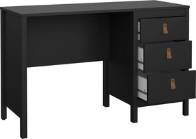 Czarne biurko komputerowe Madrid 3 szuflady