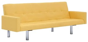 Rozkładana sofa Nesma z podłokietnikami - żółta