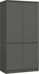 Szafa AKORD S90 4 drzwi Grafit Szary 90x51x180 cm