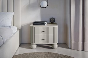 Zestaw szafek nocnych Vesper 56 cm - kaszmir / czarne uchwyty / nogi kule