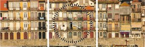 Obraz - Dzielnica Waterfront, Portugalia (z zegarem) (90x30 cm)