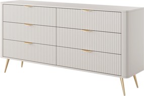 Komoda LANTANA 163 cm do Salonu Sypialni 6 Szuflad Odcienie beżu