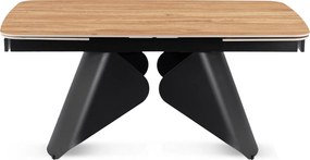 Zestaw Stół Rozkładany VERONA 160-240 cm Dąb/Czarny i 4 Krzesła PEONY 2 Beżowe