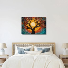 Obraz - Słońce w koronie drzewa życia (70x50 cm)