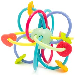 Baby Mix Silikonowo-plastikowy gryzak zgrzechotką, 12 cm