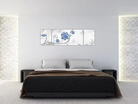 Obraz - Niebieskie łabędzie (170x50 cm)