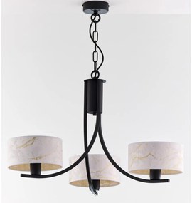 Jupiter 2103 - Żyrandol na łańcuchu ARTHUR 3xE27/15W/230V biały/czarny/dekor marmurowy