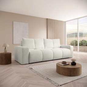 Masseno Sofa DUCA z funkcją spania i pojemnikiem na pościel, Rozkładana sofa - Beżowy, PERFECT HARMONY 02