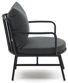 Czarny metalowy fotel ogrodowy Bramant – Kave Home