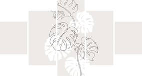 Obraz - Line art monstera N⁰3 (125x70 cm)