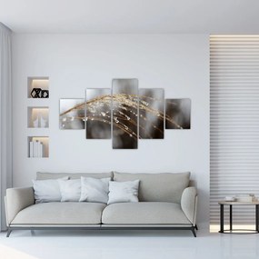 Obraz kropli na roślinie (125x70 cm)