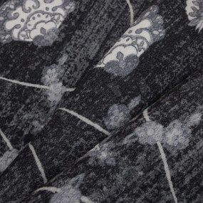 Dywan vintage INKA Floral z Efektem Postarzenia Czarno-Szary 200 cm x 290 cm