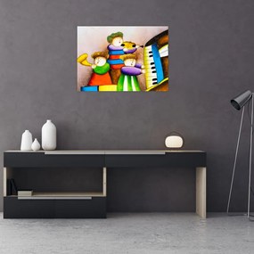 Obraz na szkle - Muzycy, malarstwo (70x50 cm)