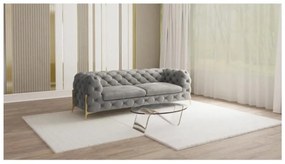 Szara aksamitna sofa 225 cm Chelsea Bis – Ropez
