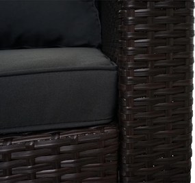 Zestaw polirattanowy MCW-F57 (3-częściowy),  brązowy, poduszki ciemnoszare bez poduszek dekoracyjnych