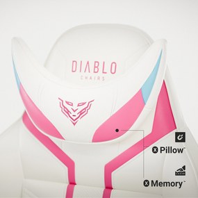 Fotel gamingowy Diablo X-Ray 2.0 Normal Size, biało-różowy