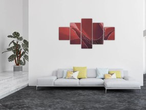 Obraz - Czerwony abstrakcyjny kwiat N⁰2 (125x70 cm)