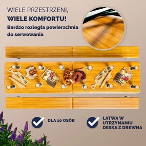 Składany zestaw piwny MAXI, 220cm, naturalny brąz Jurhan