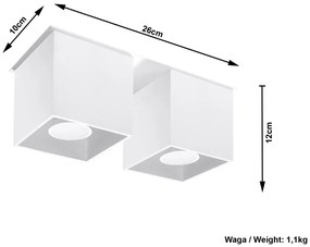 Minimalistyczny plafon E767-Quas - biały