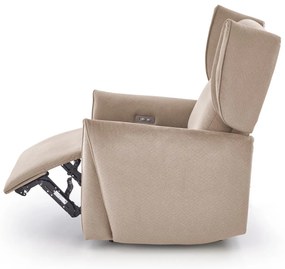Fotel wypoczynkowy elektrycznie rozkładany beżowy GELATO