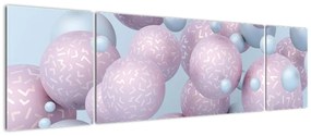Malarstwo abstrakcyjne - Pastelowe kule (170x50 cm)