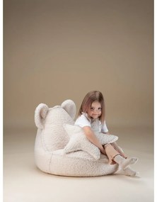 Kremowy dziecięcy worek do siedzenia z materiału bouclé Bear – Wigiwama